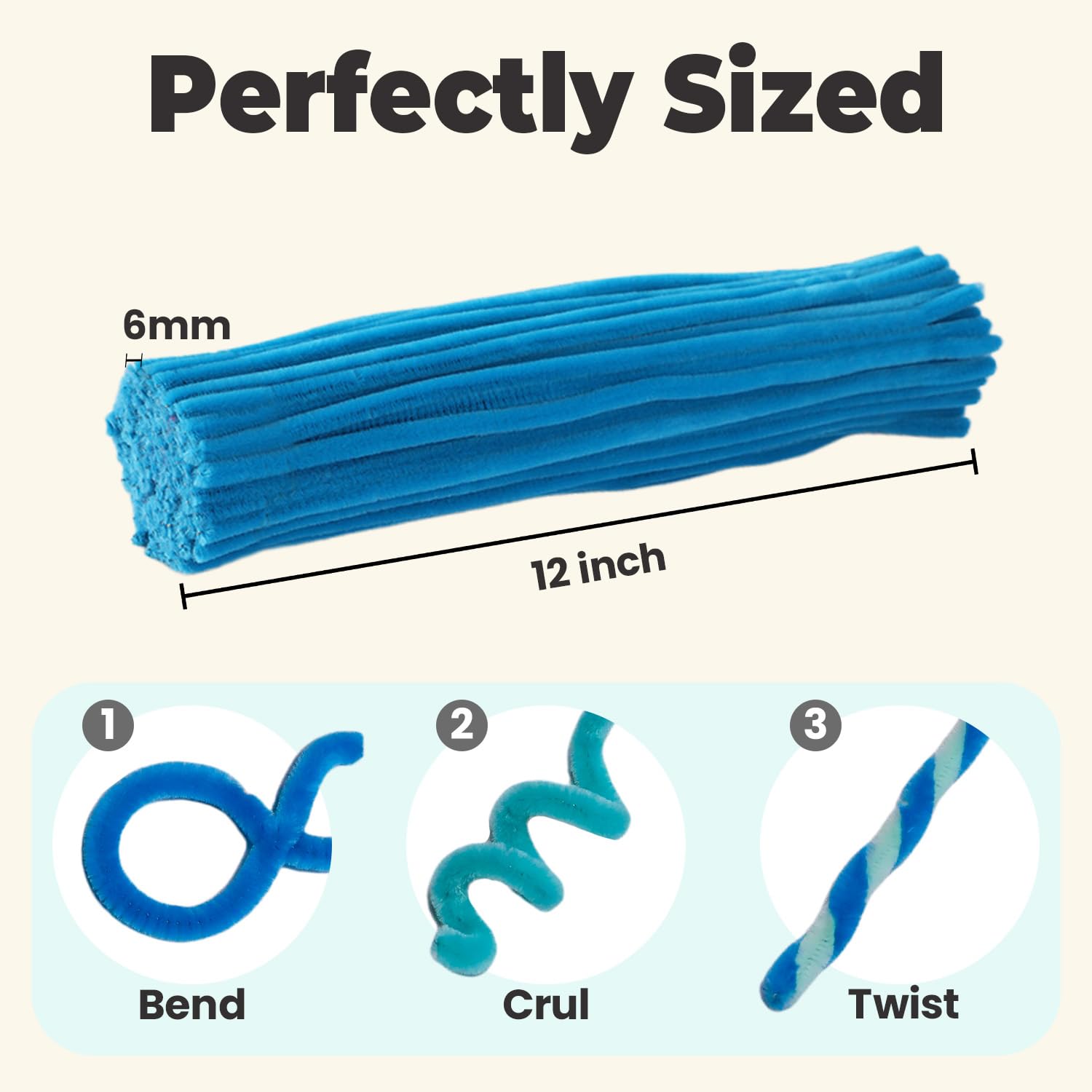 Amazon.com: Harmoso Lagoon Blue Pipe Cleaners Set, 300 Thick
